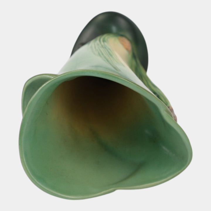 Roseville Pine Cone Green 1953 Mid Century Modern Pottery Ewer Vase 485-10