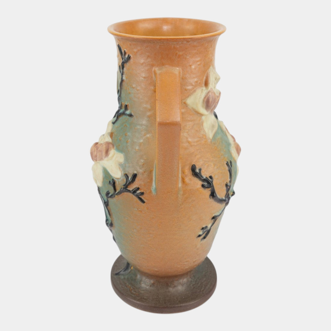 Roseville Magnolia Brown 1943 Mid Century Modern Pottery Floor Vase 98-15