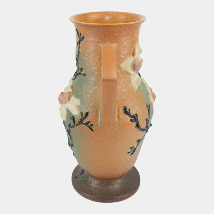Roseville Magnolia Brown 1943 Mid Century Modern Pottery Floor Vase 98-15