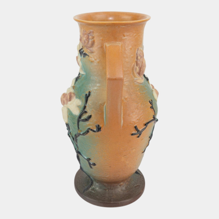 Roseville Magnolia Brown 1943 Mid Century Modern Pottery Floor Vase 98-15
