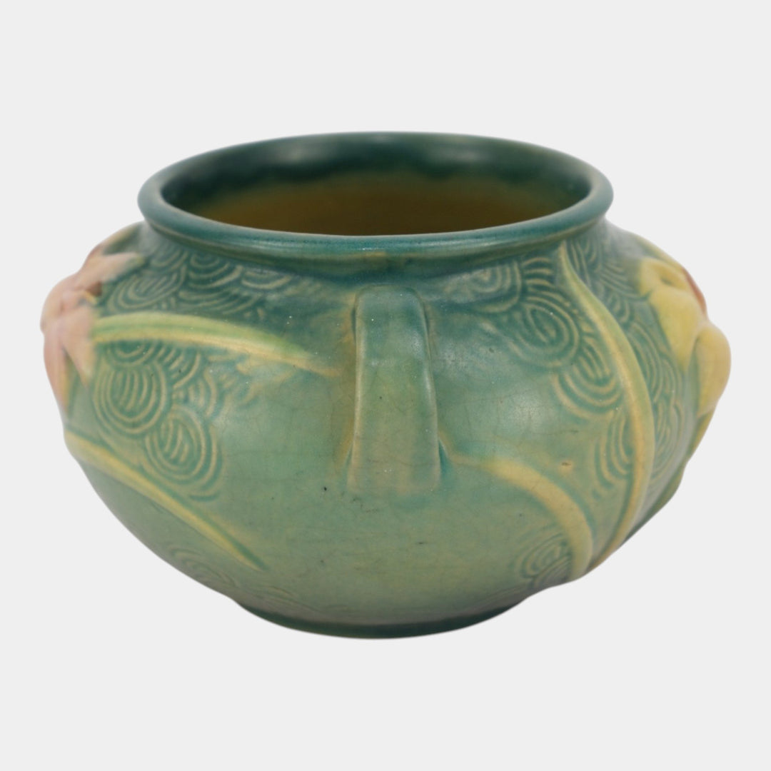 Roseville Zephyr Lily Green 1946 Vintage Art Pottery Jardiniere Planter 671-4