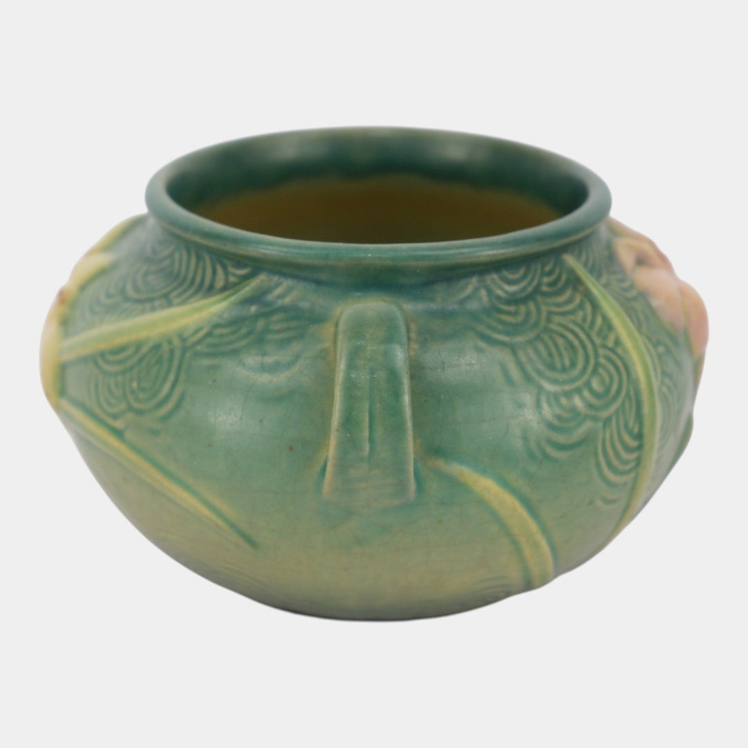 Roseville Zephyr Lily Green 1946 Vintage Art Pottery Jardiniere Planter 671-4