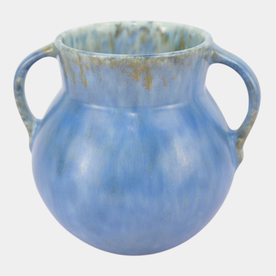 Roseville Tourmaline Blue 1933 Vintage Art Deco Pottery Ceramic Vase 517-6