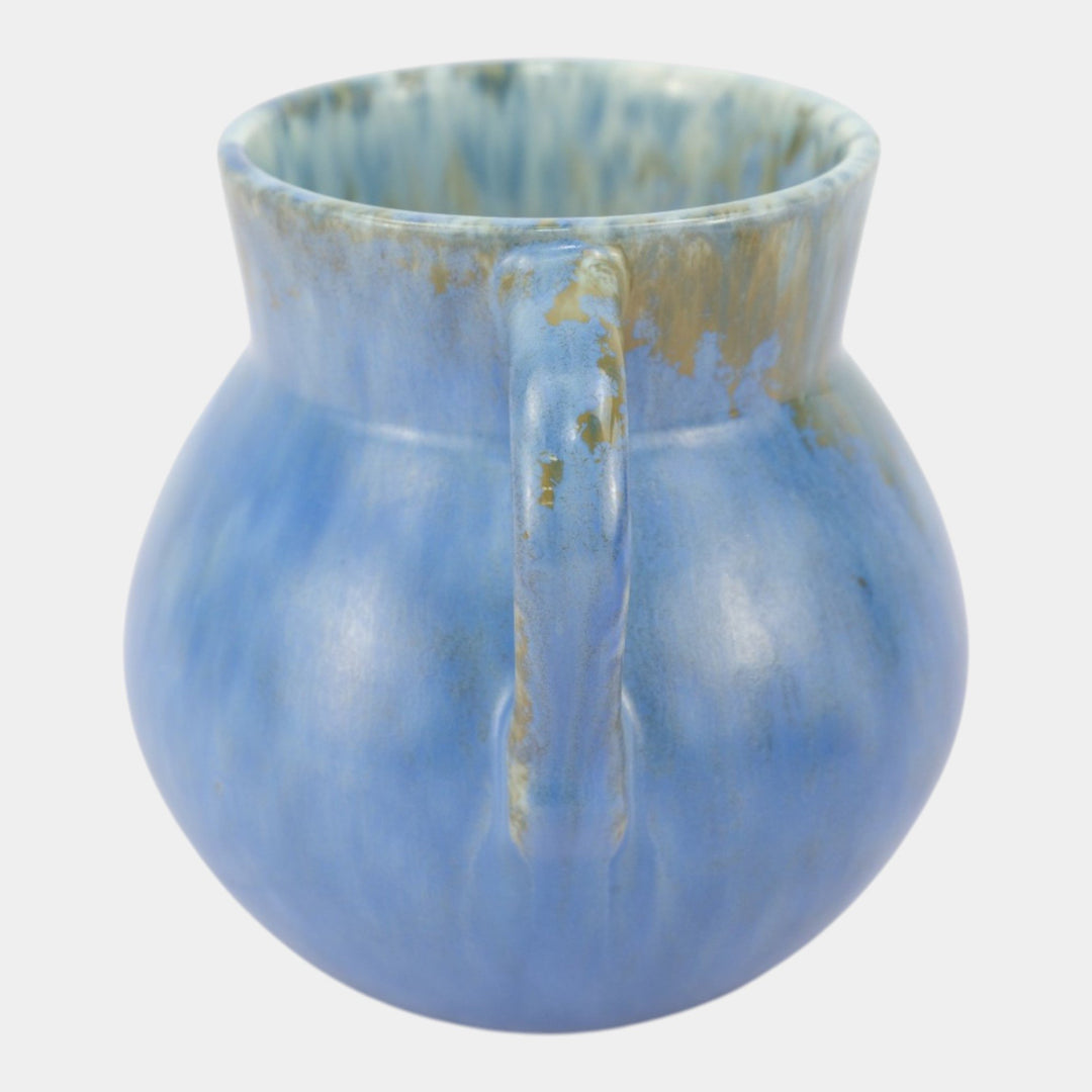 Roseville Tourmaline Blue 1933 Vintage Art Deco Pottery Ceramic Vase 517-6