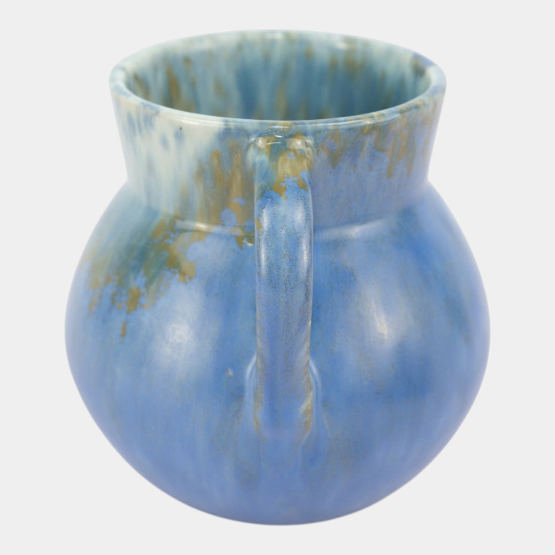 Roseville Tourmaline Blue 1933 Vintage Art Deco Pottery Ceramic Vase 517-6