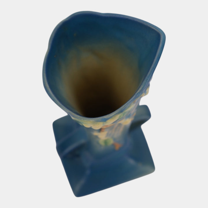 Roseville Snowberry Blue 1947 Mid Century Modern Art Pottery Vase 1V1-7