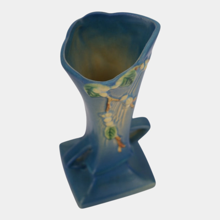 Roseville Snowberry Blue 1947 Mid Century Modern Art Pottery Vase 1V1-7