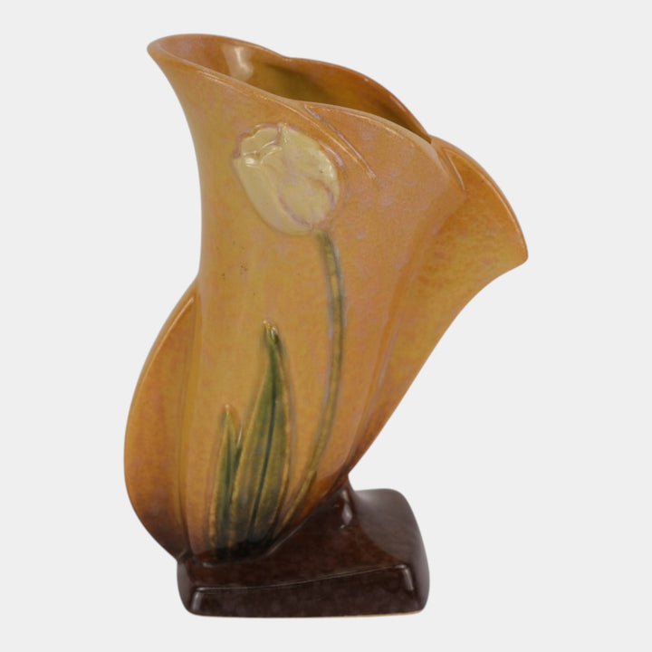 Roseville Wincraft Orange 1948 Mid Century Modern Pottery Tulip Vase 282-8