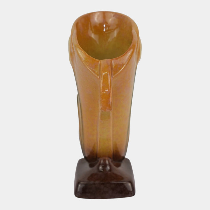 Roseville Wincraft Orange 1948 Mid Century Modern Pottery Tulip Vase 282-8