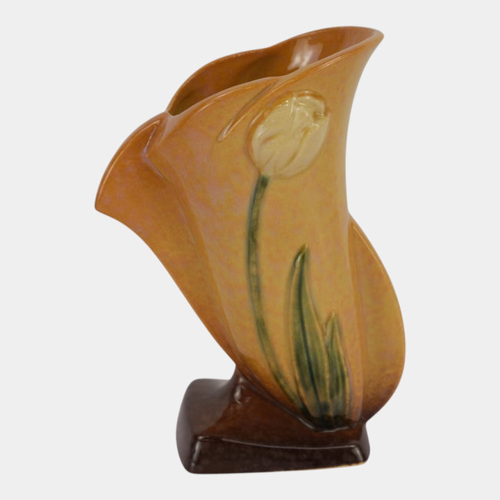 Roseville Wincraft Orange 1948 Mid Century Modern Pottery Tulip Vase 282-8