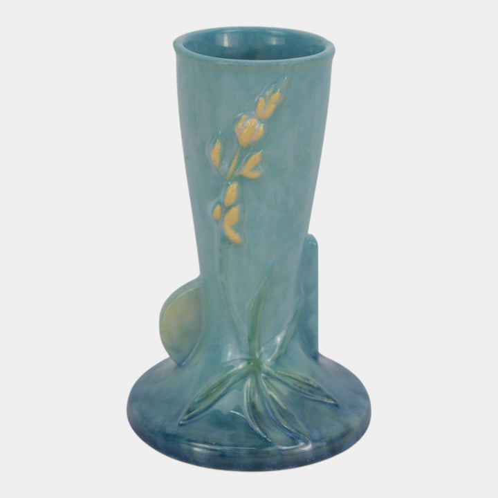 Roseville Wincraft Blue 1948 Mid Century Modern Art Pottery Ceramic Vase 281-6