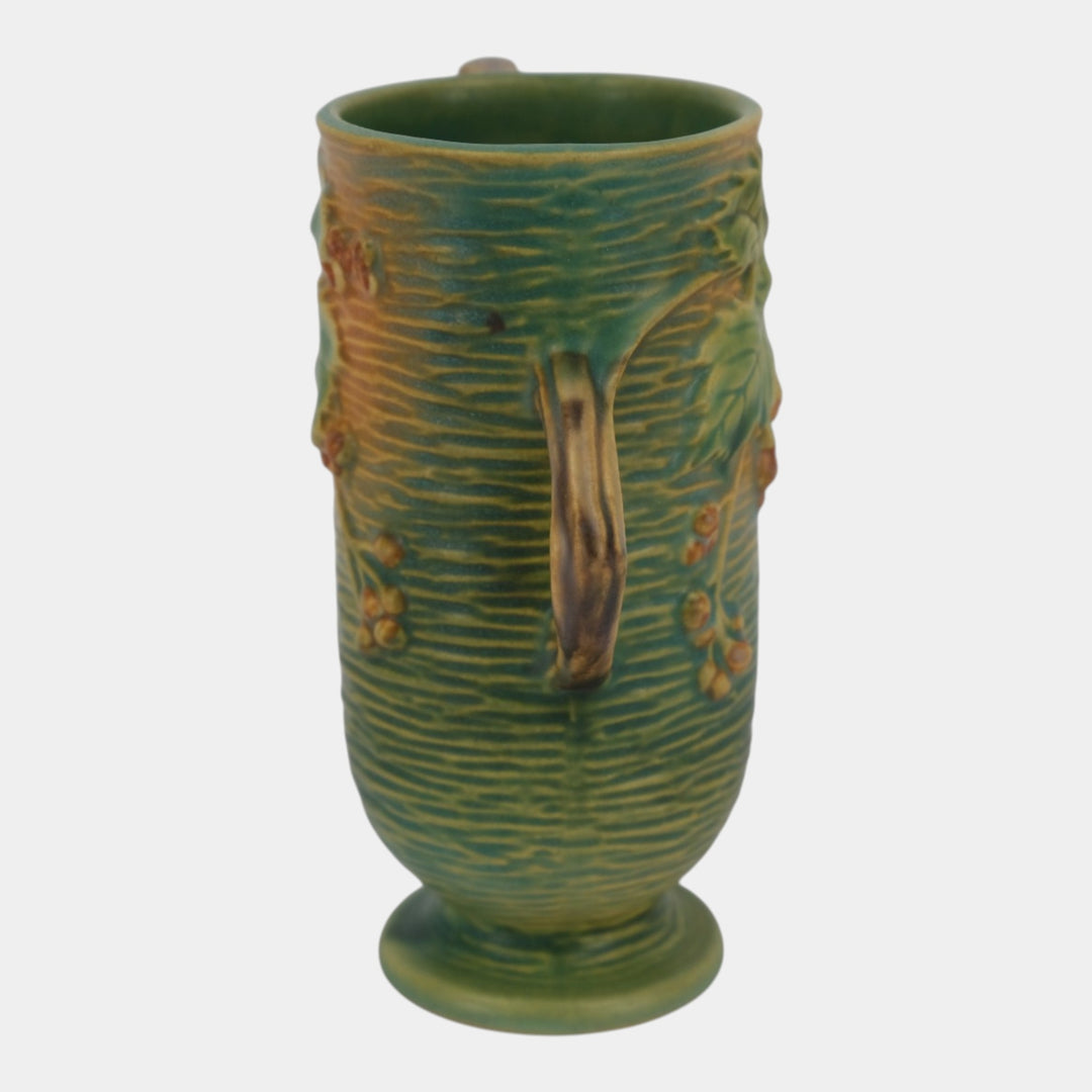 Roseville Bushberry Green 1941 Mid Century Modern Pottery Ceramic Vase 29-6