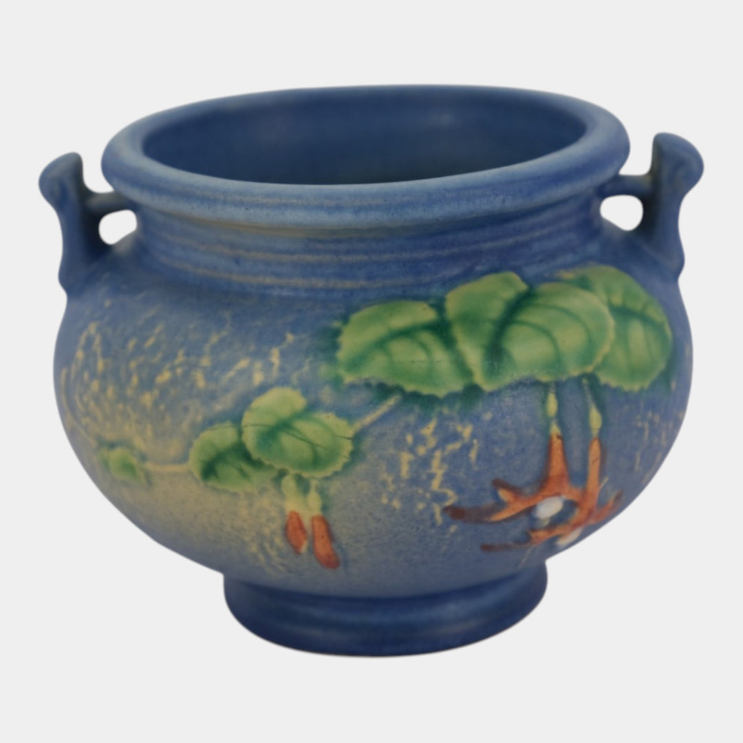 Roseville Fuchsia Blue 1938 Vintage Art Pottery Ceramic Jardiniere Planter 645-3