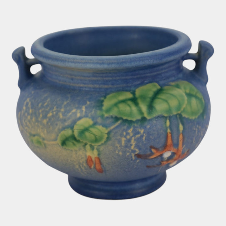 Roseville Fuchsia Blue 1938 Vintage Art Pottery Ceramic Jardiniere Planter 645-3