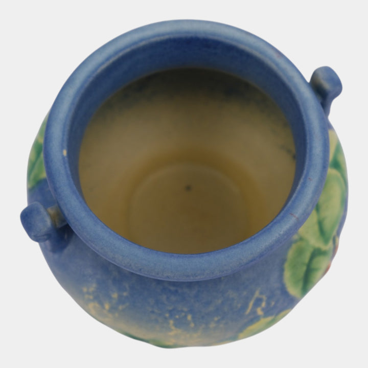 Roseville Fuchsia Blue 1938 Vintage Art Pottery Ceramic Jardiniere Planter 645-3