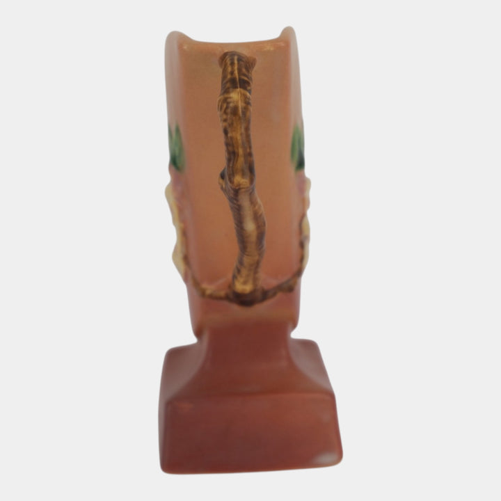 Roseville Apple Blossom Pink 1949 Mid Century Modern Pottery Ceramic Vase 373-7