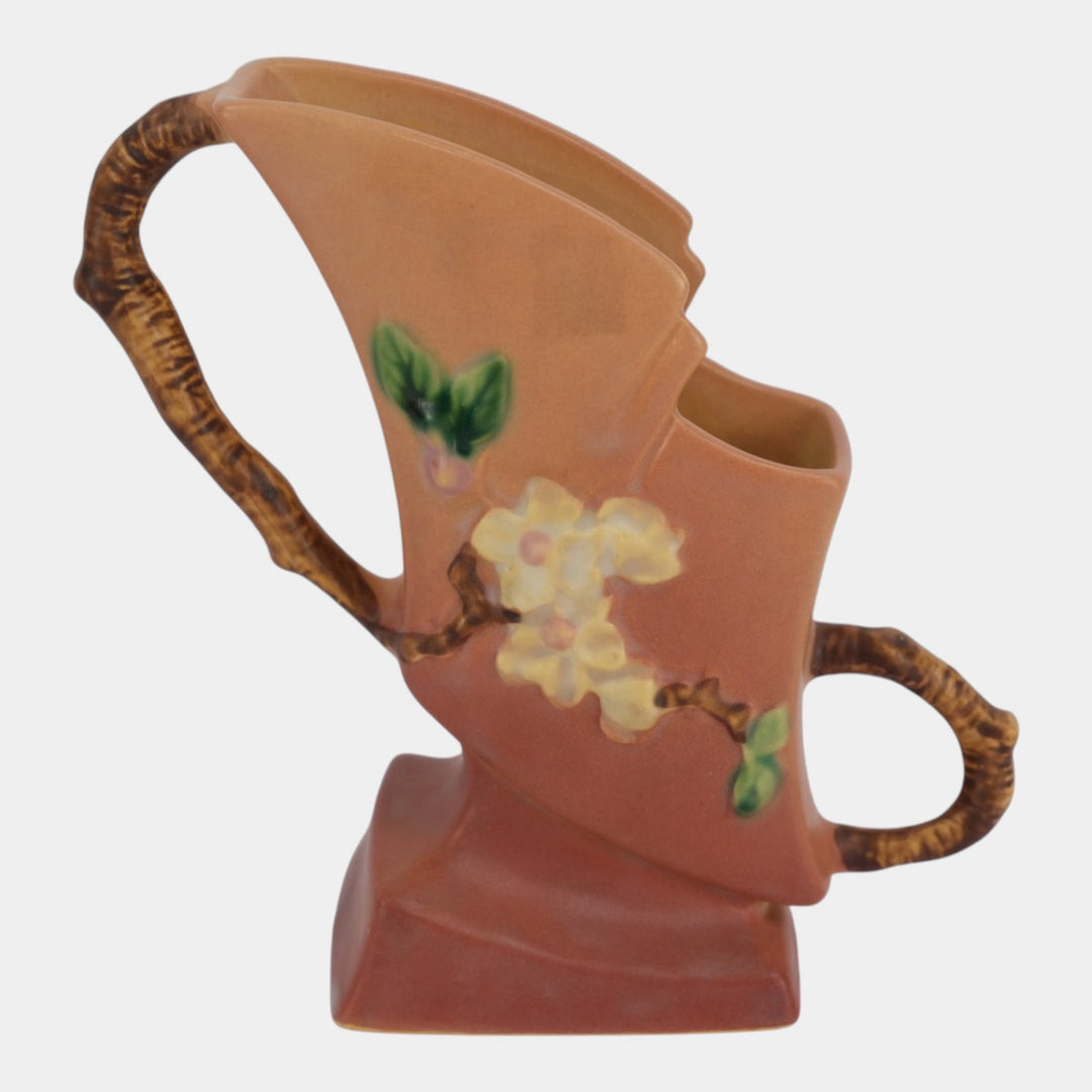 Roseville Apple Blossom Pink 1949 Mid Century Modern Pottery Ceramic Vase 373-7