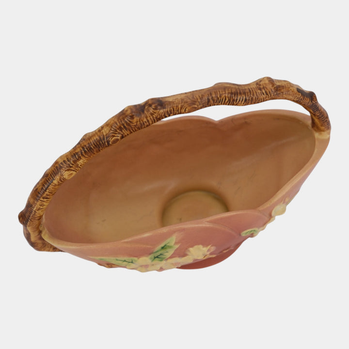 Roseville Apple Blossom Pink 1949 Vintage Art Pottery Ceramic Basket 310-10