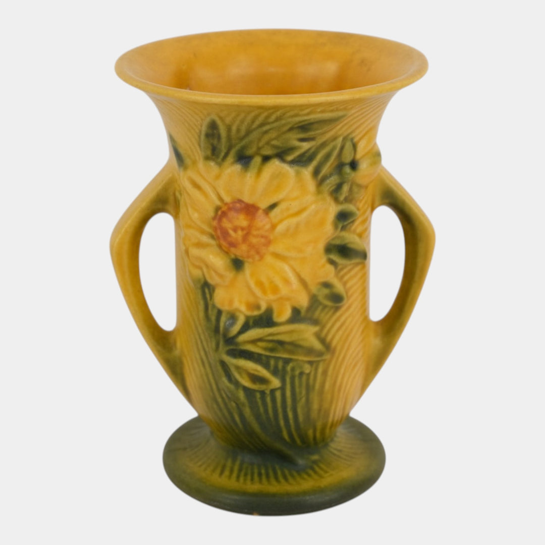 Roseville Peony Yellow 1942 Mid Century Modern Pottery Ceramic Vase 59-6