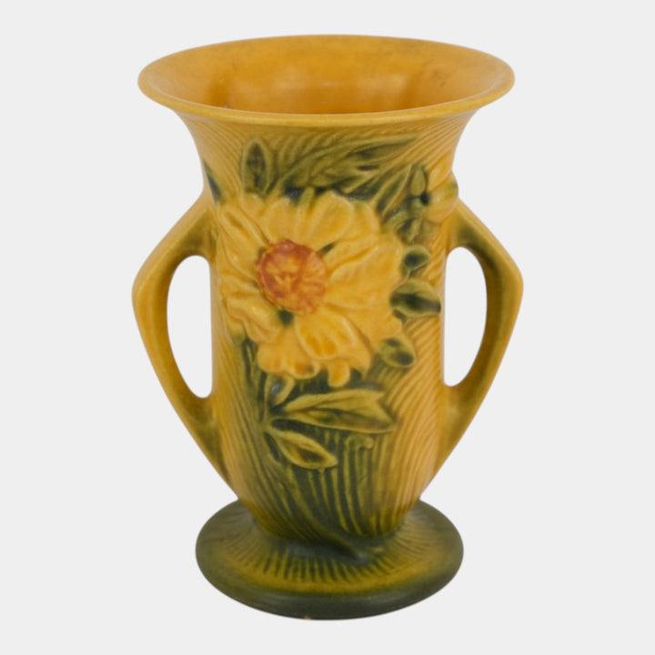 Roseville Peony Yellow 1942 Mid Century Modern Pottery Ceramic Vase 59-6