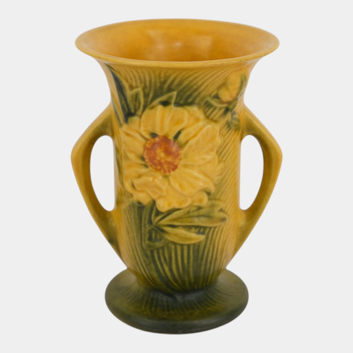 Roseville Peony Yellow 1942 Mid Century Modern Pottery Ceramic Vase 59-6