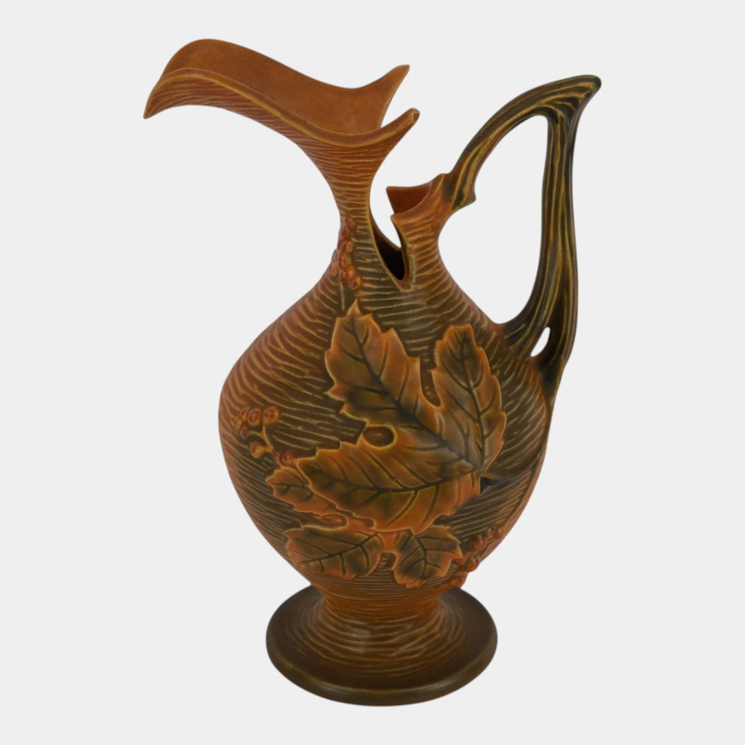 Roseville Bushberry Russet 1941 Vintage Art Pottery Ceramic Ewer 2-10