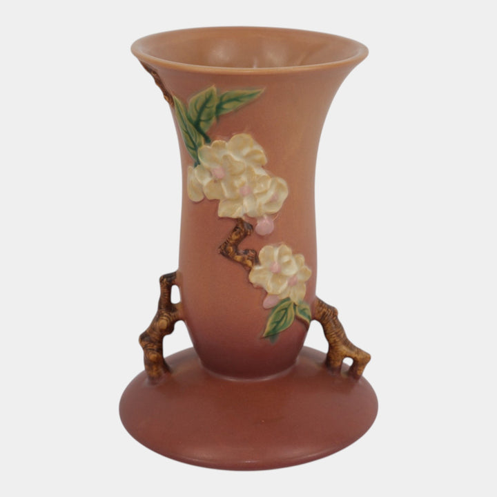 Roseville Apple Blossom Pink 1949 Vintage Art Pottery Ceramic Flower Vase 388-10