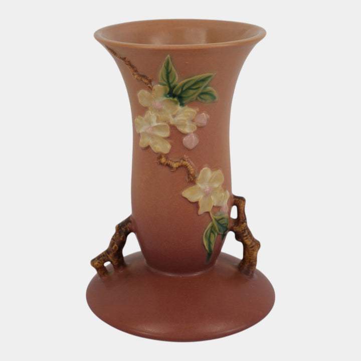 Roseville Apple Blossom Pink 1949 Vintage Art Pottery Ceramic Flower Vase 388-10