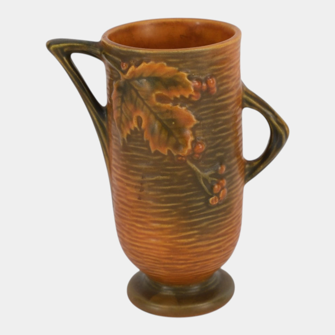 Roseville Bushberry Russet 1941 Vintage Art Pottery Ceramic Vase 29-6