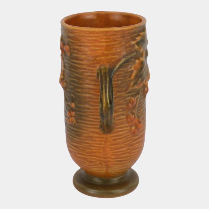 Roseville Bushberry Russet 1941 Vintage Art Pottery Ceramic Vase 29-6