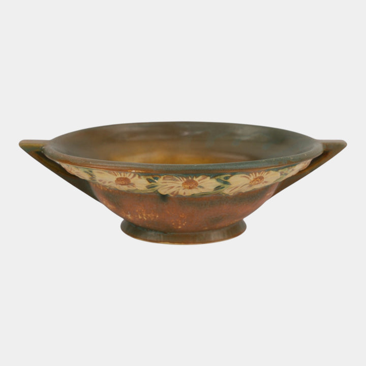 Roseville Dahlrose 1928 Vintage Arts & Crafts Pottery Ceramic Handled Bowl 179-8