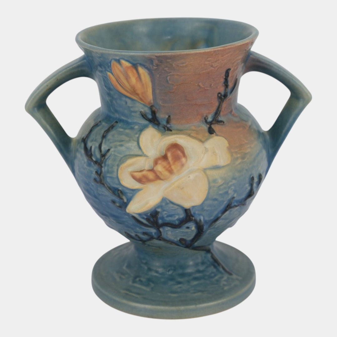 Roseville Magnolia Blue 1943 Mid Century Modern Art Pottery Ceramic Vase 181-8