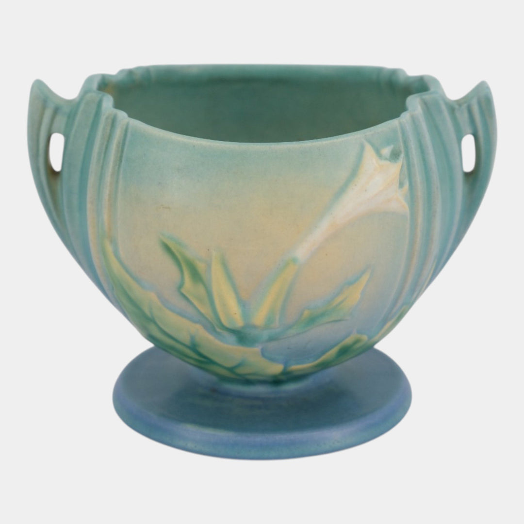 Roseville Thornapple Blue 1937 Vintage Art Deco Pottery Ceramic Bowl 304-4