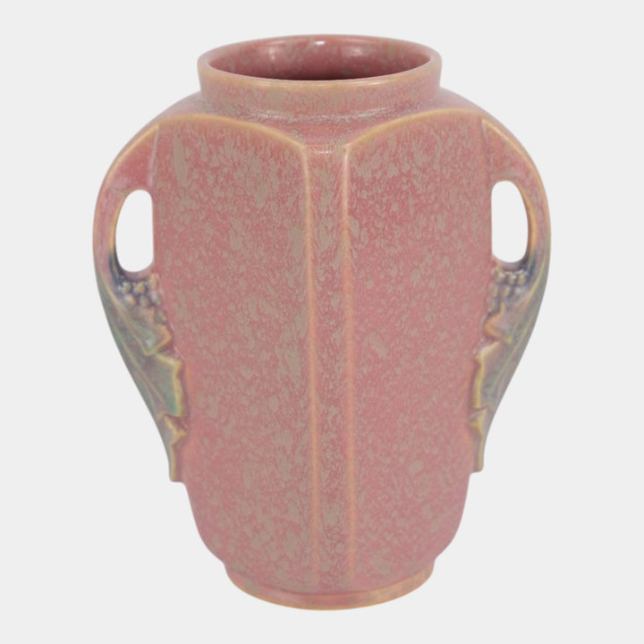Roseville Tuscany Pink 1927 Vintage Art Deco Pottery Ceramic Flower Vase 343-7