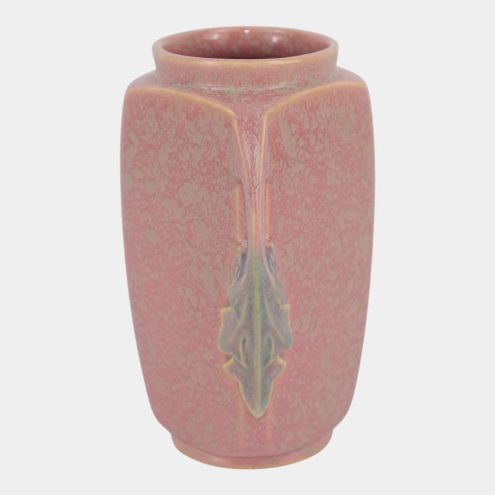 Roseville Tuscany Pink 1927 Vintage Art Deco Pottery Ceramic Flower Vase 343-7