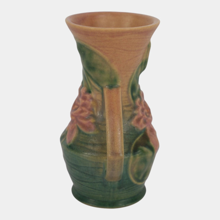 Roseville Water Lily Pink 1943 Mid Century Modern Pottery Ceramic Vase 73-6