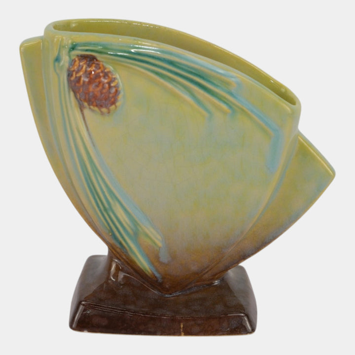 Roseville Wincraft Green 1948 Mid Century Modern Pottery Pine Cone Vase 272-6