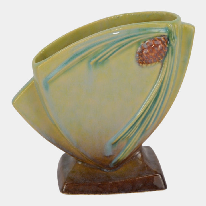 Roseville Wincraft Green 1948 Mid Century Modern Pottery Pine Cone Vase 272-6