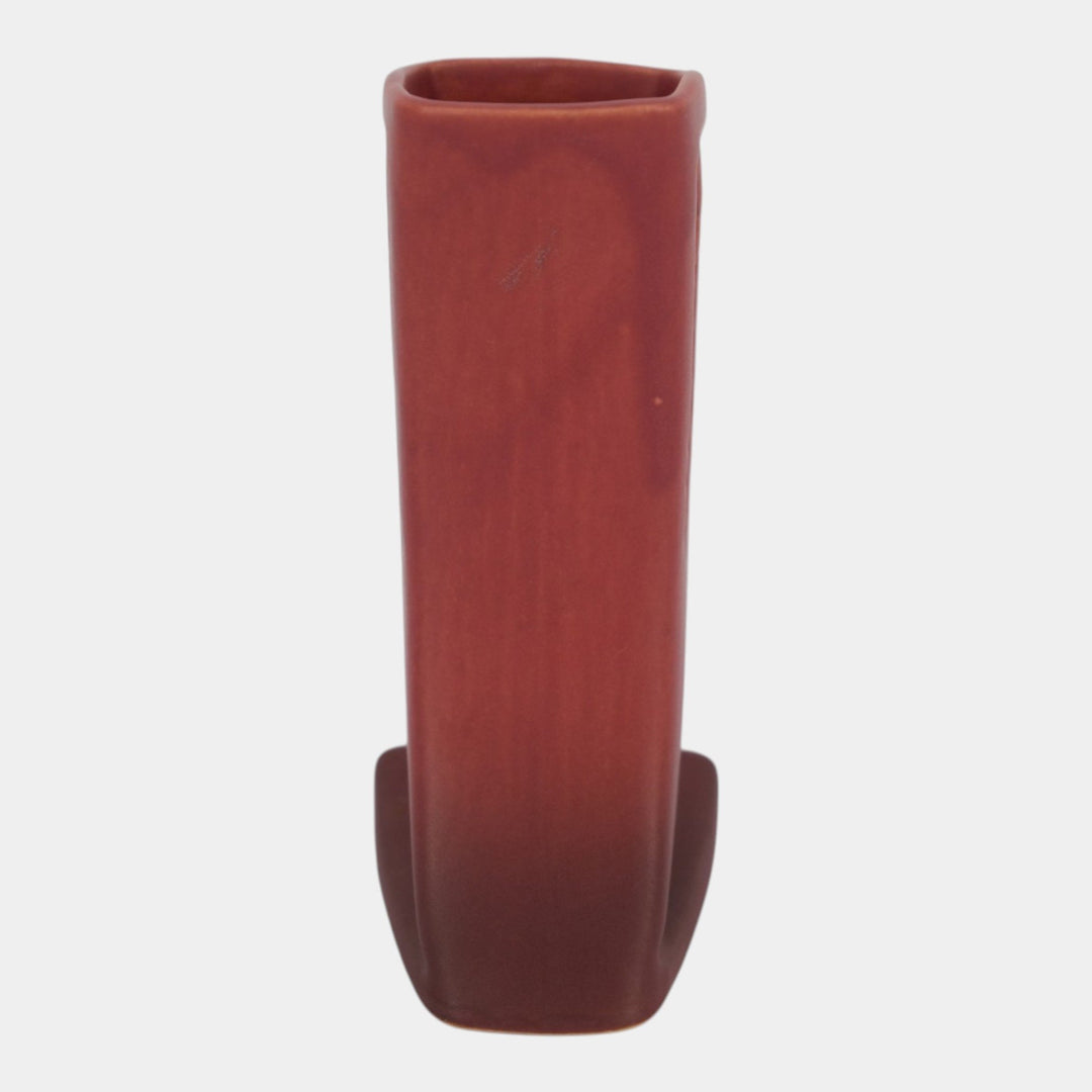 Roseville Silhouette Red 1950 Mid Century Modern Art Pottery Ceramic Vase 781-6