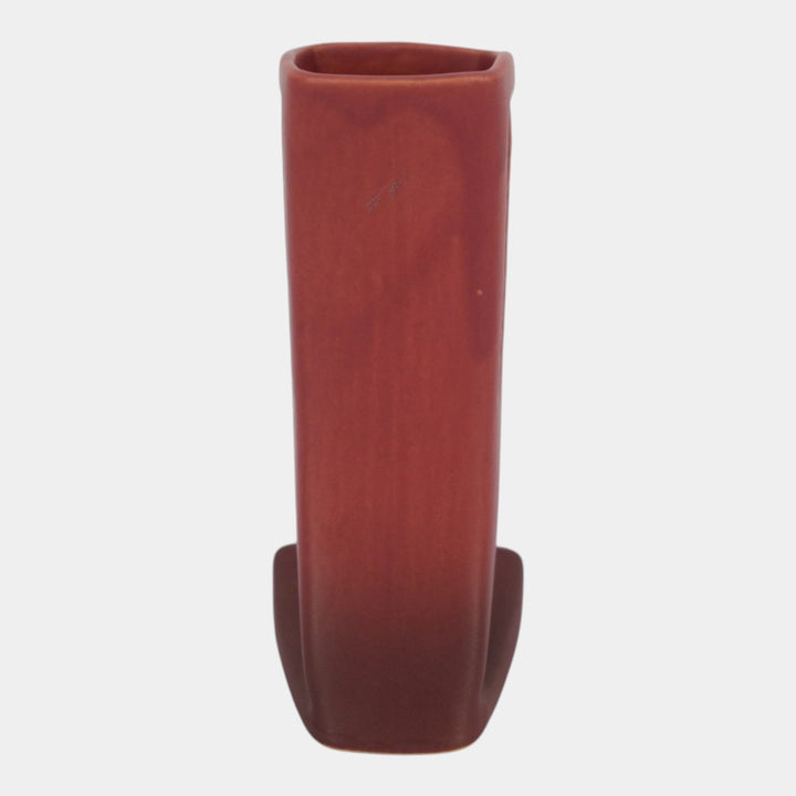 Roseville Silhouette Red 1950 Mid Century Modern Art Pottery Ceramic Vase 781-6