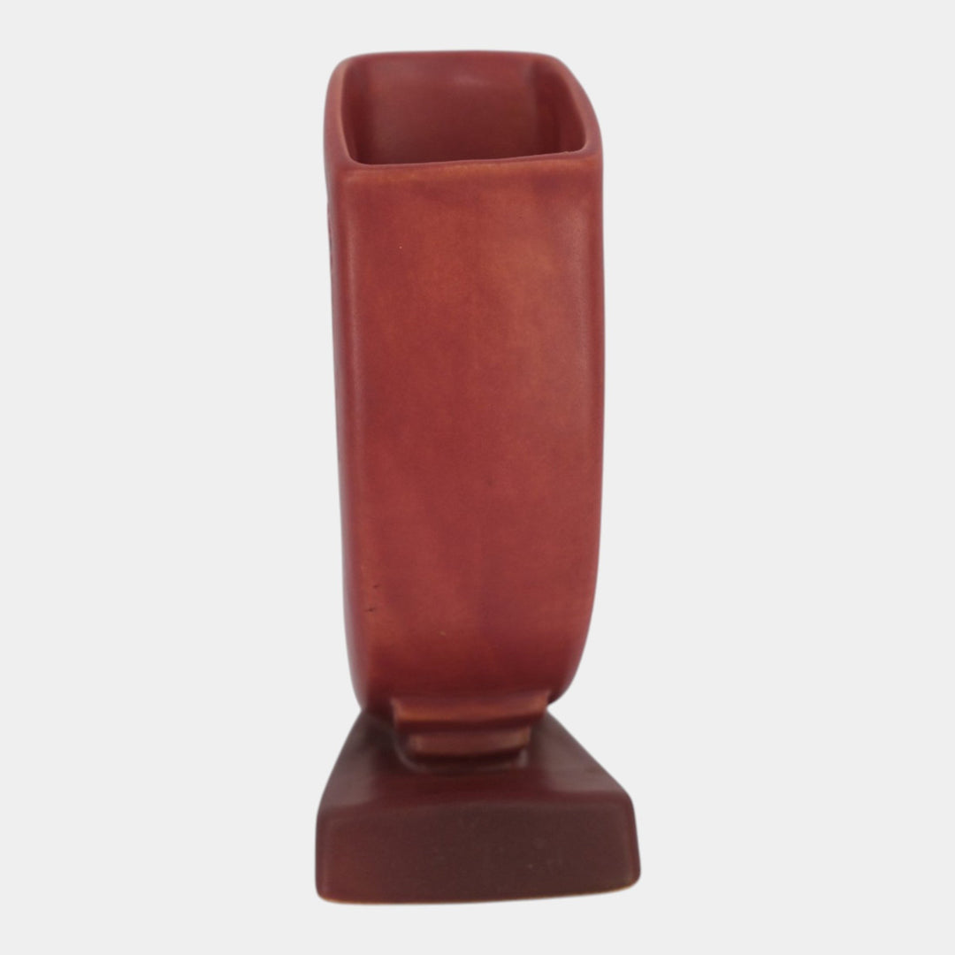 Roseville Silhouette Red 1950 Mid Century Modern Art Pottery Ceramic Vase 781-6