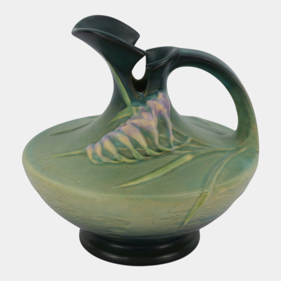 Roseville Freesia Green 1945 Mid Century Modern Pottery Ceramic Ewer 19-6