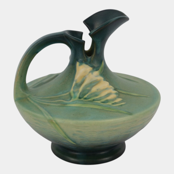 Roseville Freesia Green 1945 Mid Century Modern Pottery Ceramic Ewer 19-6