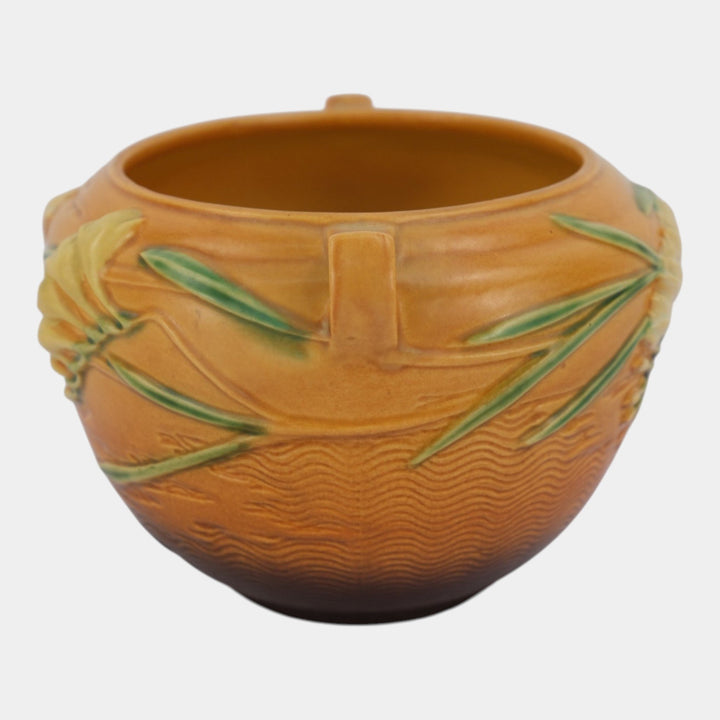 Roseville Freesia Brown 1945 Vintage Art Pottery Jardiniere Planter 669-6