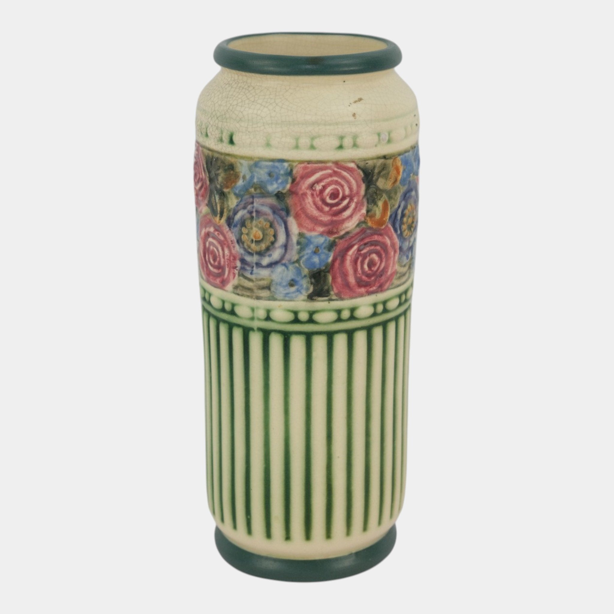 Weller Zona Eldora Chelsea 1920s Vintage Art Pottery Floral Banded