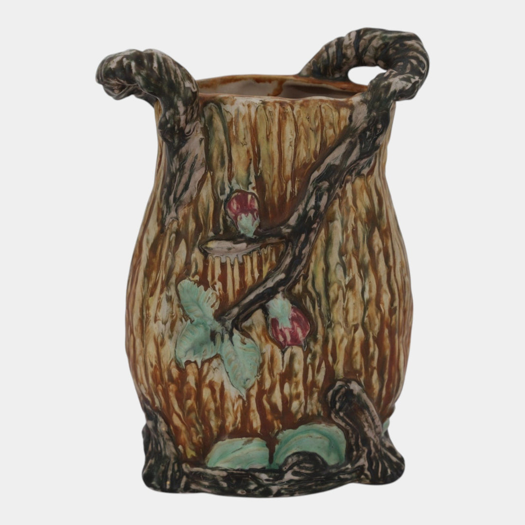 Weller Warwick 1920s Vintage Art Pottery Brown Ceramic Handled Vase