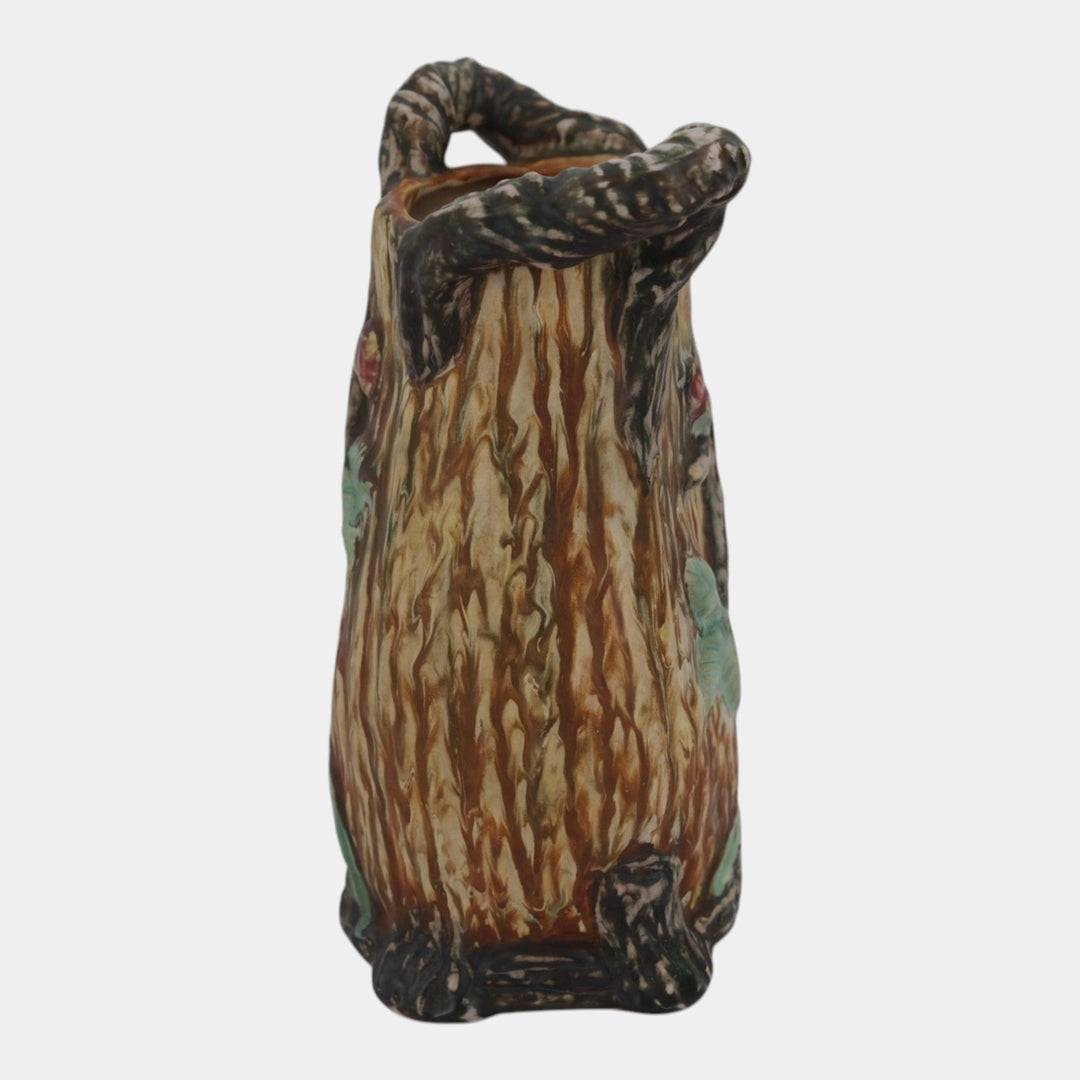 Weller Warwick 1920s Vintage Art Pottery Brown Ceramic Handled Vase