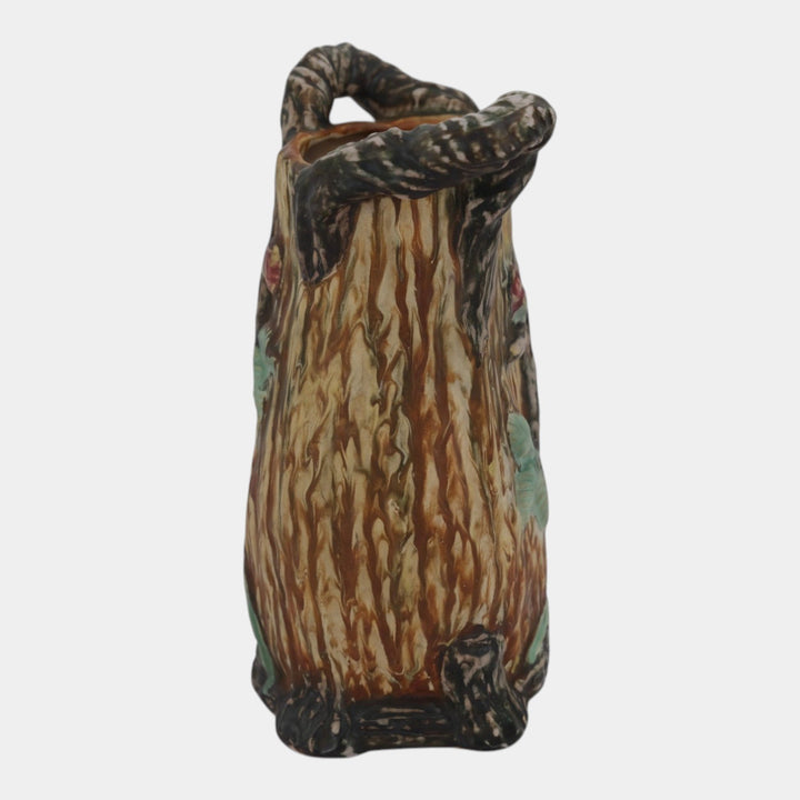 Weller Warwick 1920s Vintage Art Pottery Brown Ceramic Handled Vase