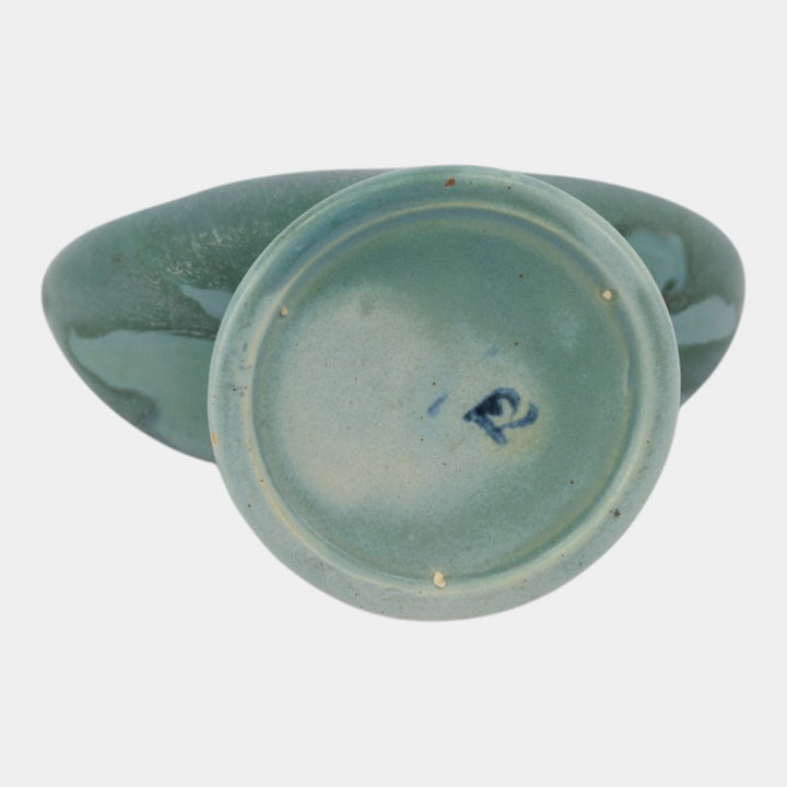 Roseville Carnelian I 1926 Vintage Art Pottery Blue Ceramic Flower Frog 50-4