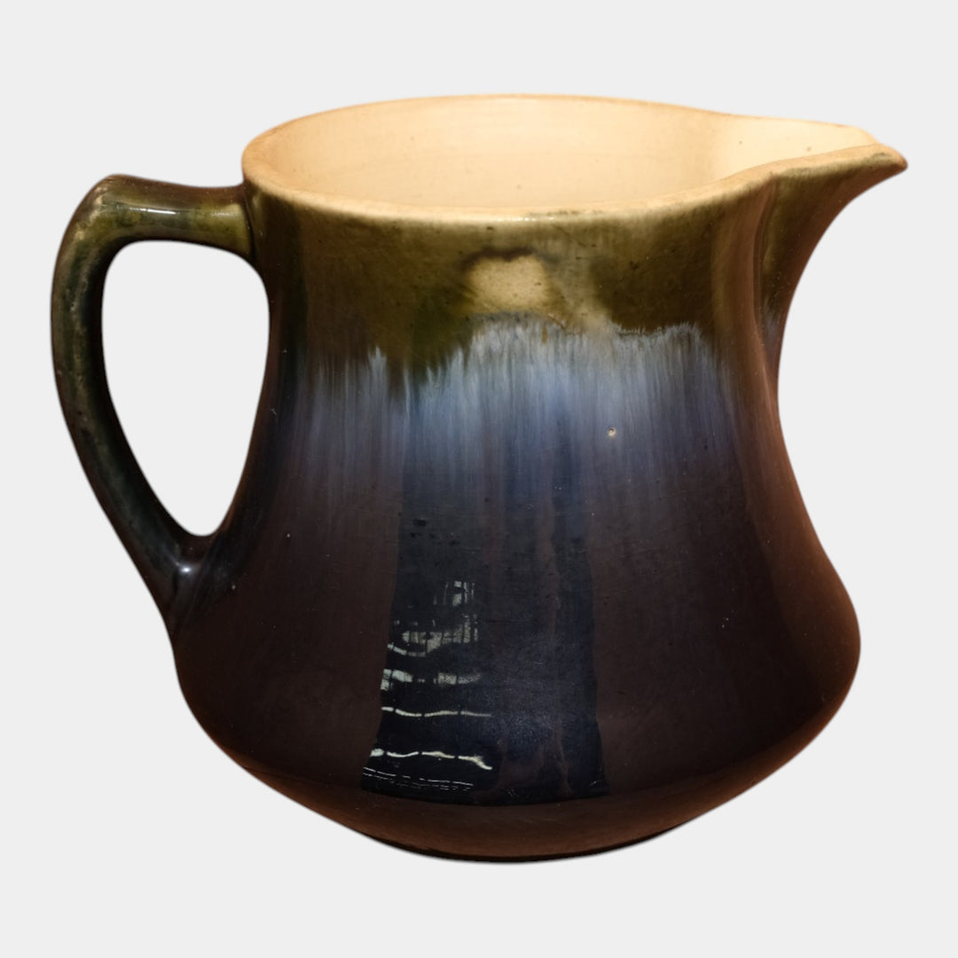 Roseville Majolica Blended Blue Green Handled Utility Ware Art Pottery Pitcher